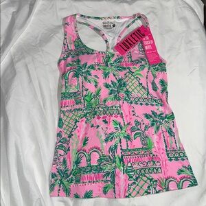 Lilly Pulitzer Pink and Green Tropical Top